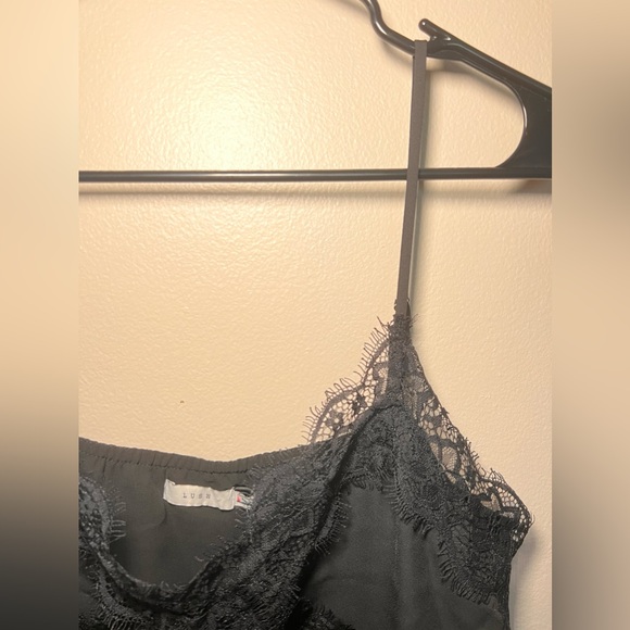 [lush] black lace trimmed tank top - Picture 7 of 7